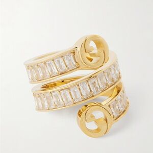 Gucci Gold Spiral Ring with Silver Accents